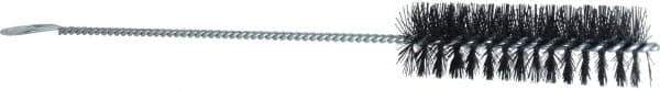 Weiler - 4" Long x 1-1/4" Diam Nylon Tube Brush - Single Spiral, 13" OAL, 0.014" Filament Diam, 5/32" Shank Diam - Eagle Tool & Supply