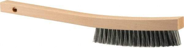 Weiler - 3 Rows x 19 Columns Steel Plater Brush - 5-1/2" Brush Length, 13" OAL, 1" Trim Length, Wood Curved Handle - Eagle Tool & Supply