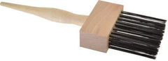 Weiler - 4 Rows x 8 Columns Steel Scratch Brush - 9-3/8" OAL, 2-1/2" Trim Length, Wood Straight Handle - Eagle Tool & Supply