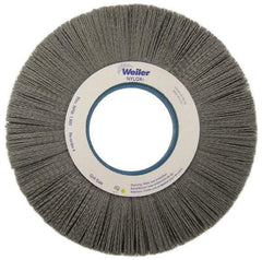 Weiler - 10" OD, 2" Arbor Hole, Crimped Nylon Wheel Brush - 1" Face Width, 3" Trim Length, 0.022" Filament Diam, 3,600 RPM - Eagle Tool & Supply