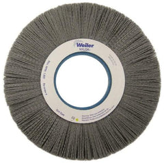 Weiler - 10" OD, Crimped Nylon Wheel Brush - 1" Face Width, 1-5/8" Trim Length, 0.04" Filament Diam, 1,800 RPM - Eagle Tool & Supply