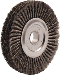 Weiler - 15" OD, 2" Arbor Hole, Knotted Steel Wheel Brush - 3/4" Face Width, 2" Trim Length, 0.016" Filament Diam, 5,000 RPM - Eagle Tool & Supply