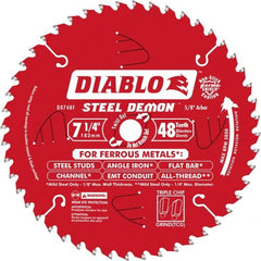 Freud - 7-1/4" Diam, 5/8" Arbor Hole Diam, 48 Tooth Wet & Dry Cut Saw Blade - Exact Industrial Supply