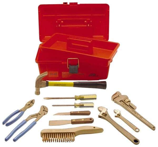 Ampco - 11 Piece Nonsparking Tool Set - Comes in Tool Box - Eagle Tool & Supply