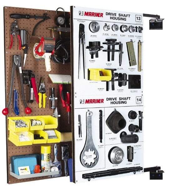 Triton - 24" Wide x 48" High Swing Panel Peg Board Storage System - 1 Panel, Tempered Pegboard/Steel, Tan - Eagle Tool & Supply