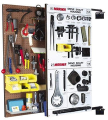 Triton - 24" Wide x 48" High Swing Panel Peg Board Storage System - 1 Panel, Tempered Pegboard/Steel, Tan - Eagle Tool & Supply