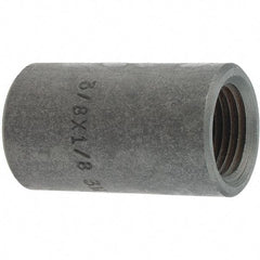Made in USA - Size 3/8 x 1/8", Class 3,000, Forged Carbon Steel Black Pipe Reducing Coupling - 3,000 psi, Threaded End Connection - Eagle Tool & Supply