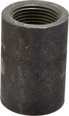 Made in USA - Size 3/4 x 1/2", Class 3,000, Forged Carbon Steel Black Pipe Reducing Coupling - 3,000 psi, Threaded End Connection - Eagle Tool & Supply