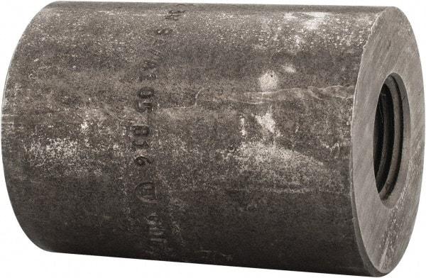 Made in USA - Size 1 x 1/2", Class 3,000, Forged Carbon Steel Black Pipe Reducing Coupling - 3,000 psi, Threaded End Connection - Eagle Tool & Supply