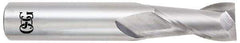 OSG - 1/2", 1" LOC, 1/2" Shank Diam, 3" OAL, 2 Flute, Solid Carbide Square End Mill - Single End, Uncoated, Spiral Flute, 30° Helix, Centercutting, Right Hand Cut, Right Hand Flute, Series 452 - Eagle Tool & Supply