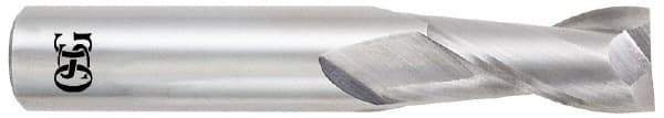 OSG - 1", 1-1/2" LOC, 1" Shank Diam, 4" OAL, 2 Flute, Solid Carbide Square End Mill - Single End, Uncoated, Spiral Flute, 30° Helix, Centercutting, Right Hand Cut, Right Hand Flute, Series 452 - Eagle Tool & Supply