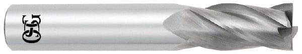 OSG - 5/8", 1-1/4" LOC, 5/8" Shank Diam, 3-1/2" OAL, 4 Flute, Solid Carbide Square End Mill - Single End, Uncoated, Spiral Flute, 30° Helix, Centercutting, Right Hand Cut, Right Hand Flute, Series 454 - Eagle Tool & Supply