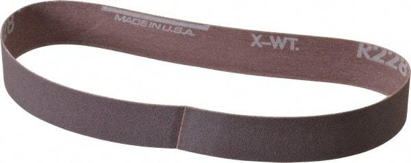 Norton - 1" Wide x 18" OAL, 120 Grit, Aluminum Oxide Abrasive Belt - Aluminum Oxide, Fine, Coated, Series R228 - Eagle Tool & Supply