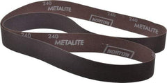 Norton - 1-1/2" Wide x 60" OAL, 240 Grit, Aluminum Oxide Abrasive Belt - Aluminum Oxide, Very Fine, Coated, Series R228 - Eagle Tool & Supply