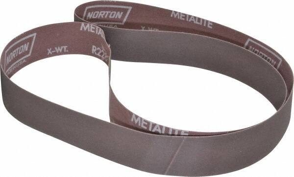 Norton - 1-1/2" Wide x 60" OAL, 320 Grit, Aluminum Oxide Abrasive Belt - Aluminum Oxide, Extra Fine, Coated, Series R228 - Eagle Tool & Supply