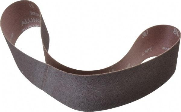 Norton - 2" Wide x 30" OAL, 80 Grit, Aluminum Oxide Abrasive Belt - Aluminum Oxide, Medium, Coated, Series R228 - Eagle Tool & Supply