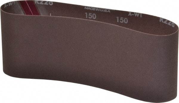 Norton - 4" Wide x 24" OAL, 150 Grit, Aluminum Oxide Abrasive Belt - Aluminum Oxide, Very Fine, Coated, Series R228 - Eagle Tool & Supply