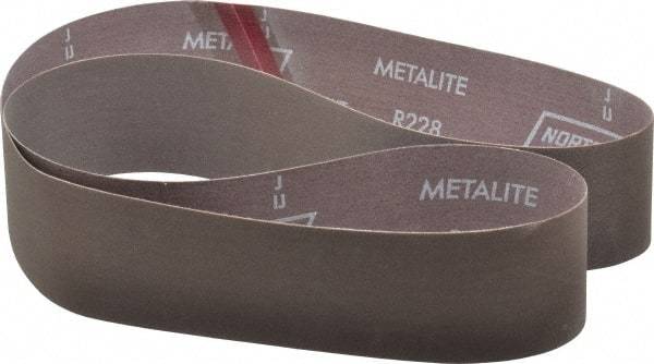 Norton - 2-1/2" Wide x 60" OAL, 320 Grit, Aluminum Oxide Abrasive Belt - Aluminum Oxide, Extra Fine, Coated, Series R228 - Eagle Tool & Supply