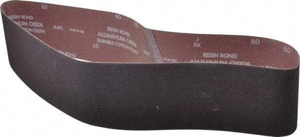 Norton - 4" Wide x 48" OAL, 60 Grit, Aluminum Oxide Abrasive Belt - Aluminum Oxide, Medium, Coated, Series R228 - Eagle Tool & Supply