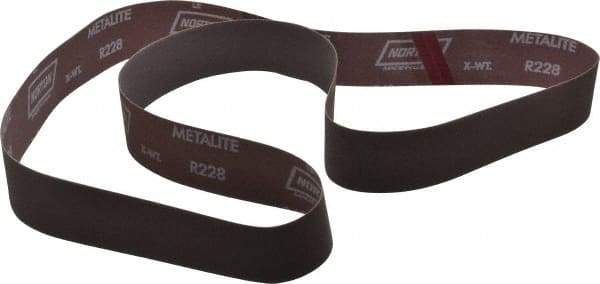 Norton - 2" Wide x 72" OAL, 240 Grit, Aluminum Oxide Abrasive Belt - Aluminum Oxide, Very Fine, Coated, Series R228 - Eagle Tool & Supply