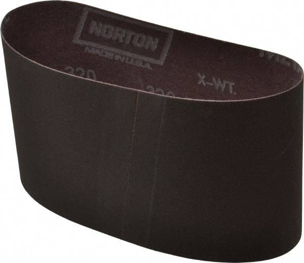 Norton - 3-1/2" Wide x 15-1/2" OAL, 320 Grit, Aluminum Oxide Abrasive Belt - Aluminum Oxide, Extra Fine, Coated, Series R228 - Eagle Tool & Supply