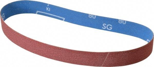 Norton - 1" Wide x 24" OAL, 80 Grit, Ceramic Abrasive Belt - Ceramic, Medium, Coated, Y Weighted Cloth Backing, Series R981 - Eagle Tool & Supply
