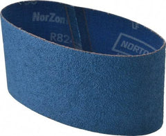 Norton - 3-1/2" Wide x 15-1/2" OAL, 50 Grit, Zirconia Alumina Abrasive Belt - Zirconia Alumina, Coarse, Coated, Y Weighted Cloth Backing, Series R824 - Eagle Tool & Supply