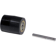Dynabrade - 3/4" Diam x 7/8" Wide Contact Wheel Assembly - 3/8" Arbor Hole, Crowned, 70 Duro Rubber Face - Eagle Tool & Supply