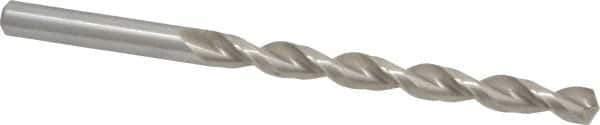 Chicago-Latrobe - Letter F 135° High Speed Steel Jobber Drill - Bright Finish, Right Hand Cut, Parabolic Flute, Straight Shank, 4-1/8" OAL, Notched Point - Eagle Tool & Supply
