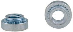 Electro Hardware - 1/4-20, 0.0909" Min Panel Thickness, Round Head, Clinch Captive Nut - 0.44" Head Diam, 0.344" Mounting Hole Diam, 0.17" Head Height, Zinc Plated Steel - Eagle Tool & Supply