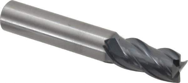 OSG - 1/2", 1" LOC, 1/2" Shank Diam, 3" OAL, 4 Flute, Solid Carbide Square End Mill - Single End, TiAlN Finish, Straight Flute, 35° Helix, Centercutting, Right Hand Cut, Right Hand Flute, Series HP441 - Eagle Tool & Supply