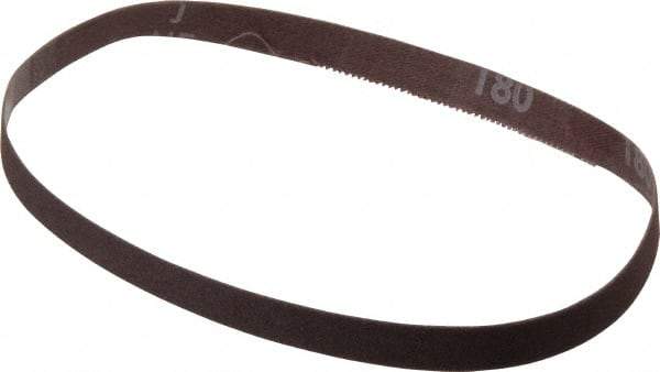 Norton - 1/2" Wide x 18" OAL, 180 Grit, Aluminum Oxide Abrasive Belt - Aluminum Oxide, Very Fine, Coated, Series R228 - Eagle Tool & Supply