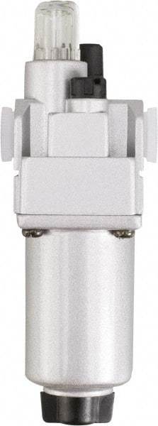 PRO-SOURCE - 1/4" NPT, 290 Max psi Intermediate Modular Lubricator - Aluminum Bowl, Aluminum Die Cast Body, 58 CFM, 140°F Max Temp, 2.16" Wide x 8.07" High - Eagle Tool & Supply