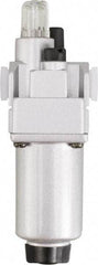 PRO-SOURCE - 1/4" NPT, 290 Max psi Intermediate Modular Lubricator - Aluminum Bowl, Aluminum Die Cast Body, 58 CFM, 140°F Max Temp, 2.16" Wide x 8.07" High - Eagle Tool & Supply