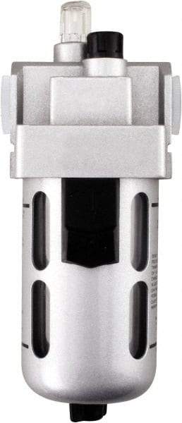 PRO-SOURCE - 3/4" NPT, 145 Max psi Heavy Duty Modular Lubricator - Polycarbonate Bowl with Metal Guard, with Sight Glass, Aluminum Die Cast Body, 255 CFM, 140°F Max Temp, 3.54" Wide x 10-3/4" High - Eagle Tool & Supply