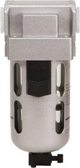 PRO-SOURCE - 1" Port Coalescing Filter - Polycarbonate with Metal Guard Bowl, Semi Automatic Drain, 116 Max psi, 0.01 Micron Rating, 3.54" Wide x 10.24" High - Eagle Tool & Supply