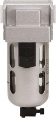 PRO-SOURCE - 3/8" Port Coalescing Filter - Polycarbonate with Metal Guard Bowl, Semi Automatic Drain, 145 Max psi, 0.01 Micron Rating, 2.16" Wide x 5.51" High - Eagle Tool & Supply