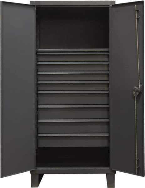 Durham - 1 Shelf Locking Storage Cabinet - Steel, 36" Wide x 24" Deep x 78" High, Gray - Eagle Tool & Supply