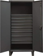 Durham - 1 Shelf Locking Storage Cabinet - Steel, 36" Wide x 24" Deep x 78" High, Gray - Eagle Tool & Supply