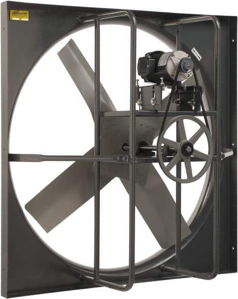 Americraft - 48" Blade, Belt Drive, 2 hp, 24,274 CFM, Explosion Proof Exhaust Fan - 54-1/2" Opening Height x 54-1/2" Opening Width, 6.8/3.4 Amp, 230/460 Volt, 1 Speed, Three Phase - Eagle Tool & Supply