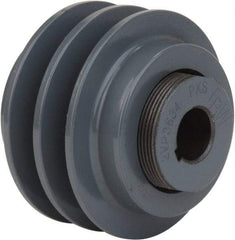 TB Wood's - 7/8" Inside Diam x 3.95" Outside Diam, 2 Groove, Variable Pitched Type 2 Sheave - Belt Sections 3L, 4L, A, 5L & B, 3" Sheave Thickness, 1-3/16" Side Groove Thickness 1-3/8 to 2-1/8" Face Width - Eagle Tool & Supply