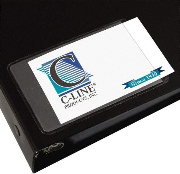 C-LINE - 10 Piece Business Card/ID Protectors - 3-1/2" High x 2" Wide - Eagle Tool & Supply