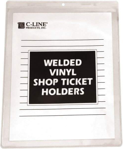 C-LINE - 50 Piece Clear Shop Ticket Holder - 8" High x 5" Wide - Eagle Tool & Supply