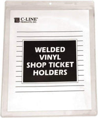 C-LINE - 50 Piece Clear Shop Ticket Holder - 8" High x 5" Wide - Eagle Tool & Supply