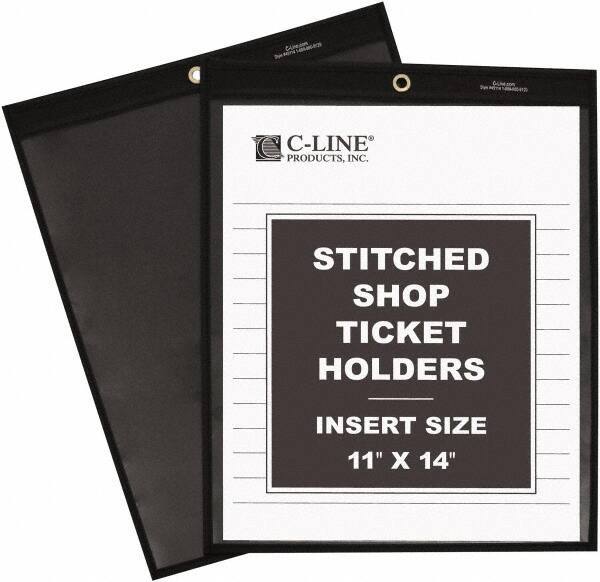 C-LINE - 25 Piece Clear Stitched Shop Ticket Holder - 14" High x 11" Wide - Eagle Tool & Supply