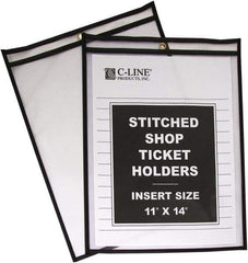 C-LINE - 25 Piece Clear Stitched Shop Ticket Holder - 17" High x 11" Wide - Eagle Tool & Supply