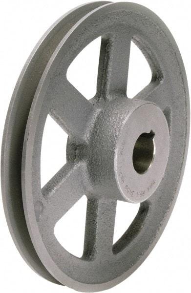 TB Wood's - 1" Bore, 1-15/32 Long, 13-1/4" Outside Diam, Finished Bore Single Groove V Belt Sheave - 3/4" Wide, 12.66" Pitch Diam of 3L Belt, 13" Pitch Diam of 4L Belt - Eagle Tool & Supply