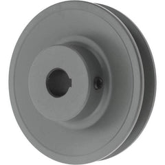 TB Wood's - 5/8" Bore, 1-5/32 Long, 3.95" Outside Diam, Finished Bore Single Groove V Belt Sheave - 3/4" Wide, 3.36" Pitch Diam of 3L Belt, 3.7" Pitch Diam of 4L Belt - Eagle Tool & Supply