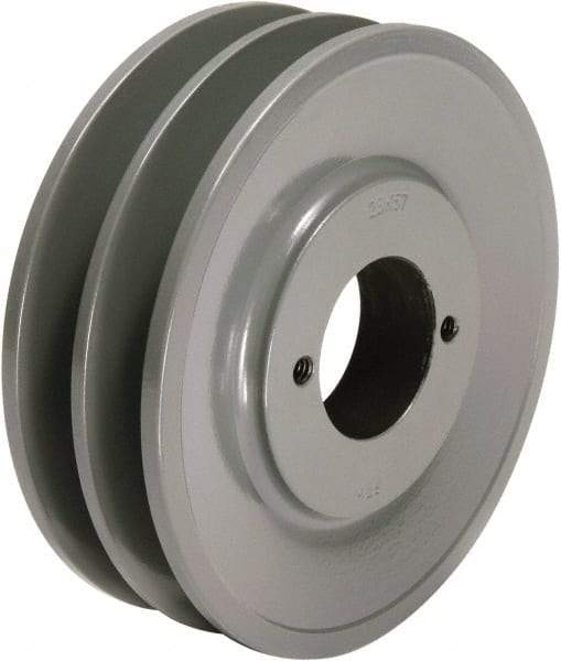 TB Wood's - 2 Groove, 1/2 to 1-1/2 Bore Diam, 5.45" Outside Diam, QD Bushed V Belt Sheave - 4.7 A Diam Belt Pitch - Eagle Tool & Supply