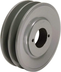 TB Wood's - 2 Groove, 1/2 to 1-1/2 Bore Diam, 4.95" Outside Diam, QD Bushed V Belt Sheave - 4.2 A Diam Belt Pitch - Eagle Tool & Supply